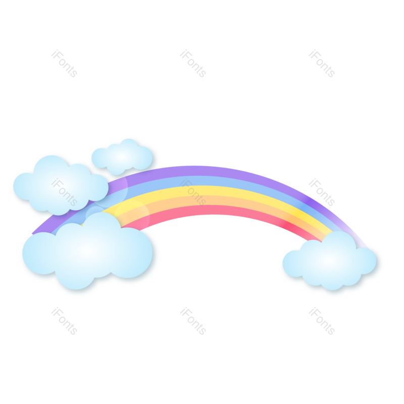 装饰图片,插画元素,彩虹PNG,卡通彩虹免抠素材